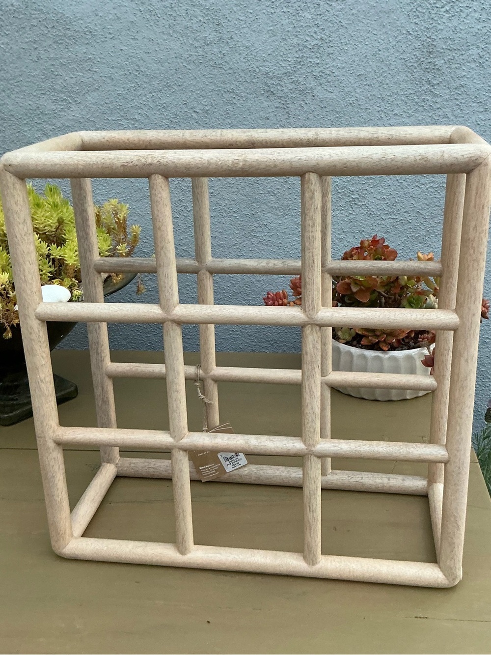 Wood Cost Plus World Market Mango Wood Wine Rack in Light Wood